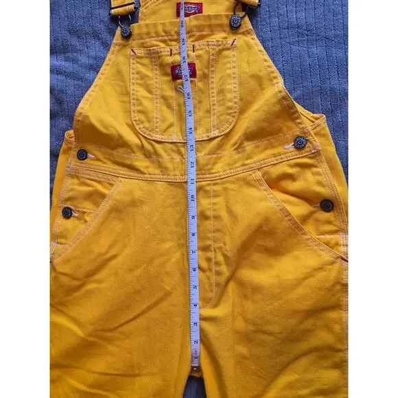 Dickies Bib Overalls Women's Size Small Yellow Denim Carpenter - Picture 3 of 7